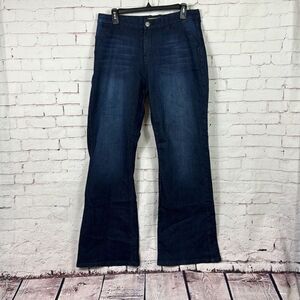Dear John Jeans Mens 32 Straight Leg Dark Wash Mid Rise Denim Stretch Blue